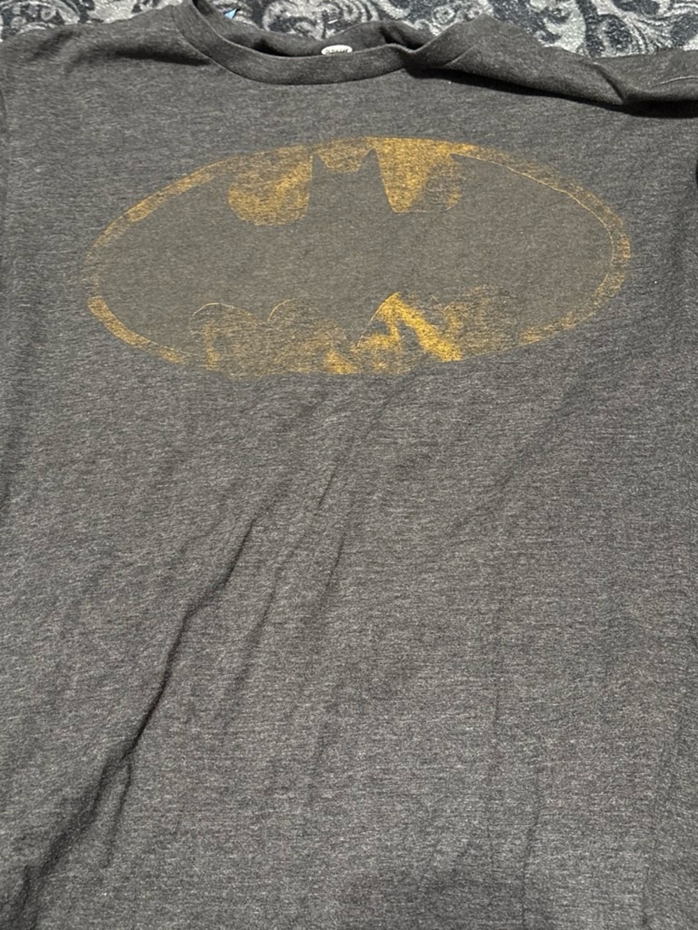 Old Navy Kids Charcoal Gray Pajama Top with Gold Batman Emblem